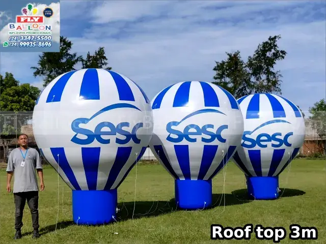 Balões infláveis gigantes promocionais roof top SESC