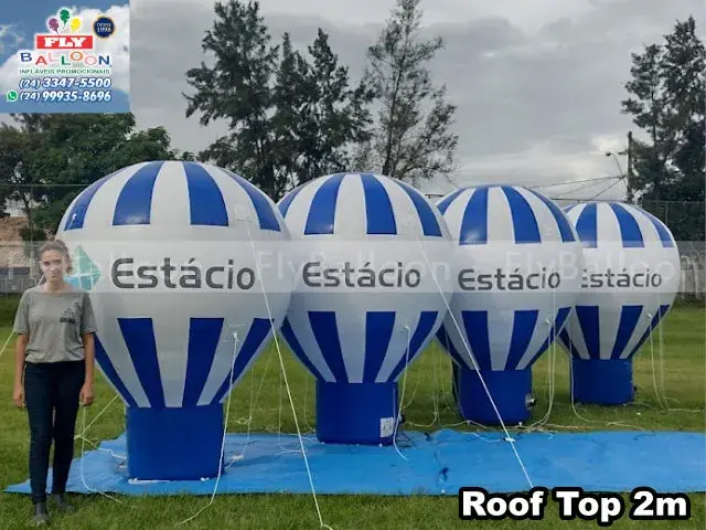 Balões infláveis promocionais roof top Universidade Estácio