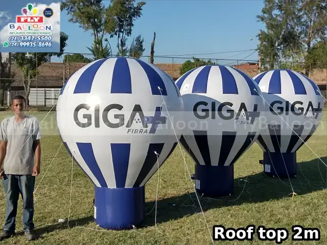 Balões promocionais infláveis roof top Giga Fibra