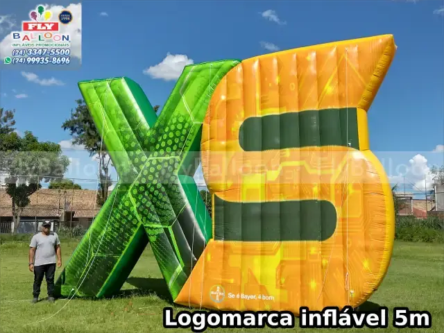 Logomarca inflável gigante promocional XS Bayer