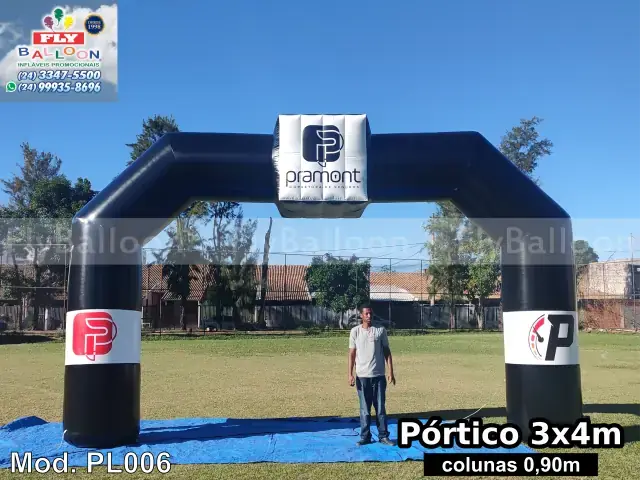 Pórtico inflável promocional Pramont Corretora de Seguros