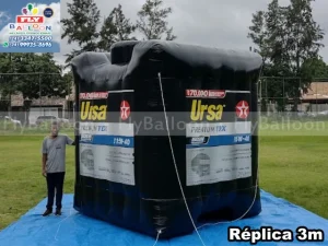 replica inflável gigante promocional embalagem lubrificante URSA texaco